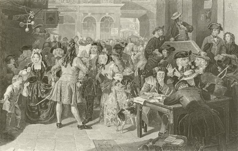 La burbuja del Mar del Sur, Londres de Edgar Melville after Ward