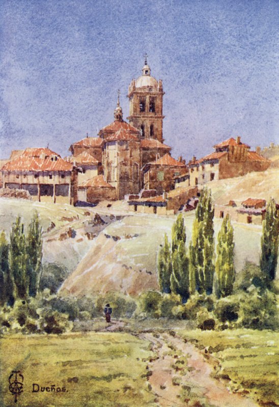 Norte de España: Dueñas (litografía en color) de Edgar T. A. Wigram