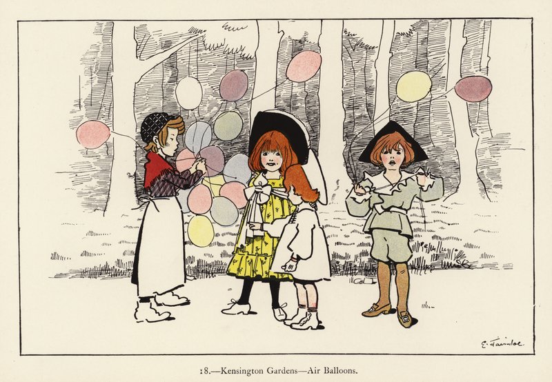 Jardines de Kensington, globos aerostáticos de Edith Farmiloe