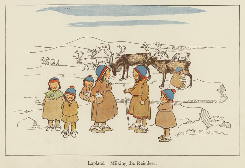 Laponia, ordeñando el reno de Edith Farmiloe