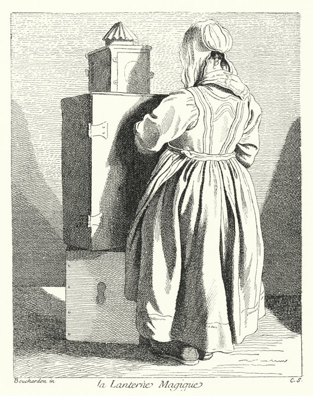 La linterna mágica (grabado) de Edmé (after) Bouchardon
