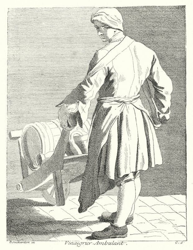Vendedor ambulante de vinagre (grabado) de Edmé (after) Bouchardon