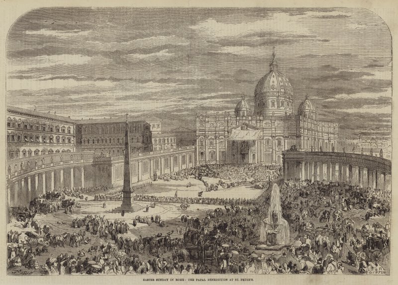 Domingo de Pascua en Roma, la bendición papal en San Pedro de Edmond Morin