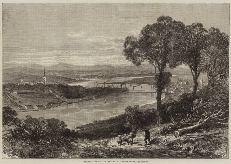 El príncipe Arturo en Irlanda, Londonderry de Edmund Morison Wimperis