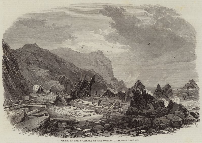 Naufragio del Avonmore en la Costa de Cornualles de Edmund Morison Wimperis