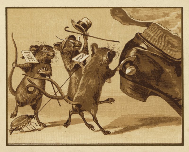 Ilustración para Three Blind Mice (litografía en color) de Edmund G. Caldwell