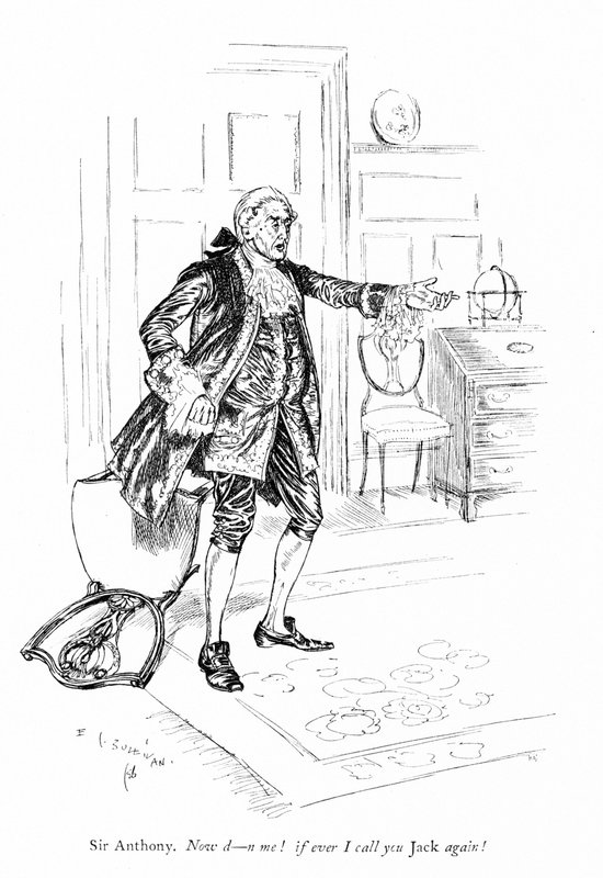 Ilustración para Los rivales de Sheridan de Edmund Joseph (after) Sullivan