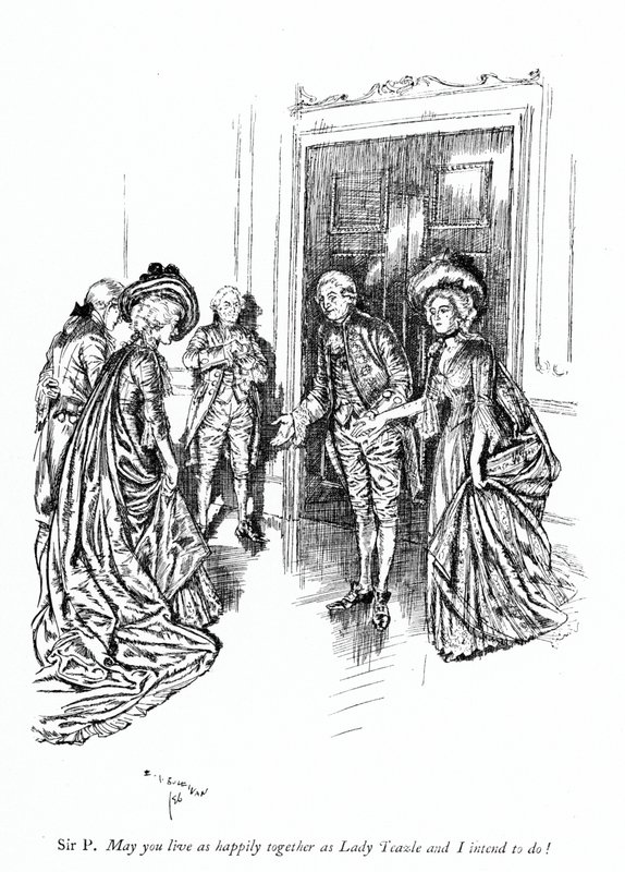 Ilustración para La Escuela del Escándalo de Sheridan (grabado) de Edmund Joseph (after) Sullivan
