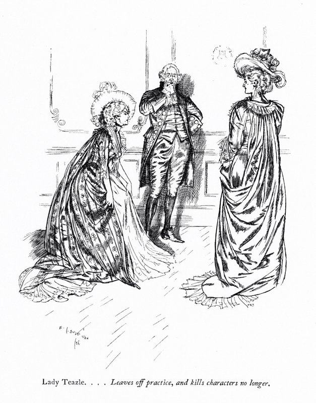 Ilustración para La escuela del escándalo de Sheridan de Edmund Joseph (after) Sullivan