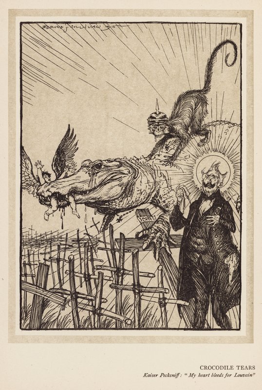La guirnalda del Kaiser: Lágrimas de cocodrilo (litografía) de Edmund Joseph (after) Sullivan