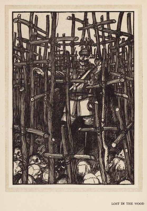 La guirnalda del Kaiser: Perdido en el bosque (litografía) de Edmund Joseph (after) Sullivan