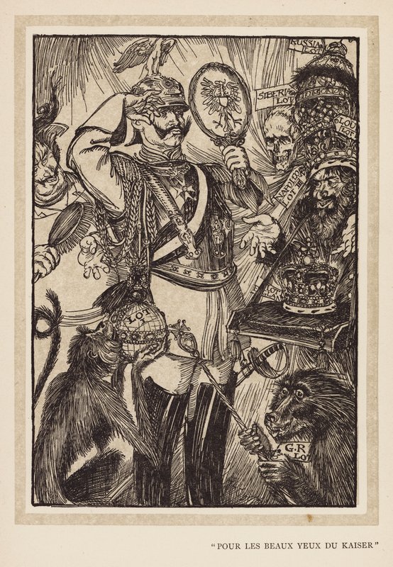 Guirnalda del Kaiser: "Pour Les Beaux Yeux Du Kaiser" (litografía) de Edmund Joseph (after) Sullivan