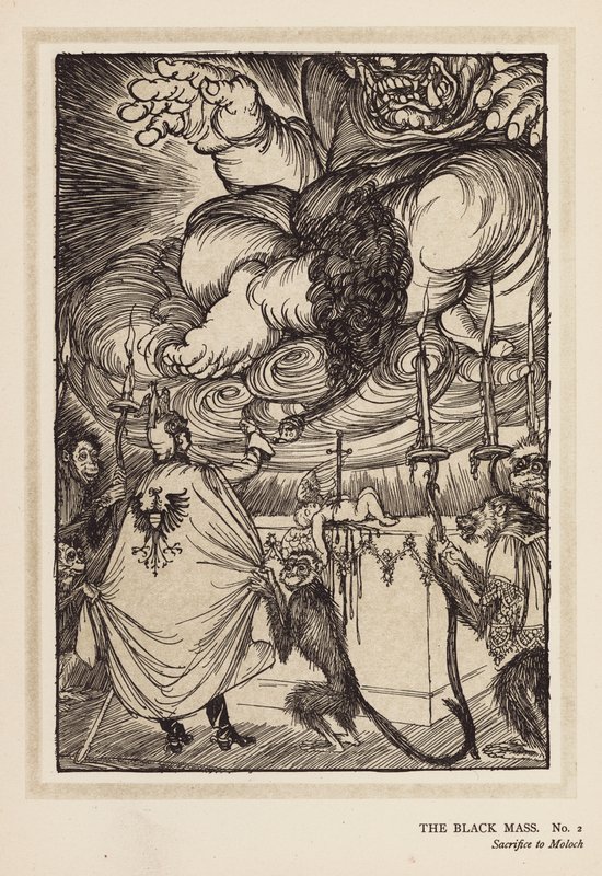 La guirnalda del Kaiser: La misa negra (litografía) de Edmund Joseph (after) Sullivan