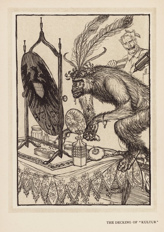 La guirnalda del Kaiser: La cubierta de "Kultur" (litografía) de Edmund Joseph (after) Sullivan