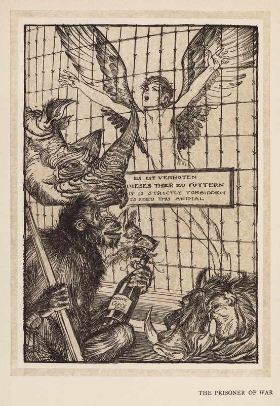 La guirnalda del Kaiser: El prisionero de guerra (litografía) de Edmund Joseph (after) Sullivan
