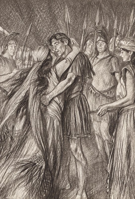 William Shakespeare Antonio y Cleopatra, Acto IV, Escena 4 (litografía) de Edmund Joseph (after) Sullivan