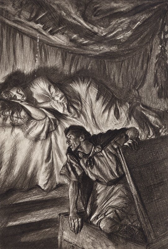 William Shakespeare Cymbeline, Acto II, Escena 2 (litografía) de Edmund Joseph (after) Sullivan