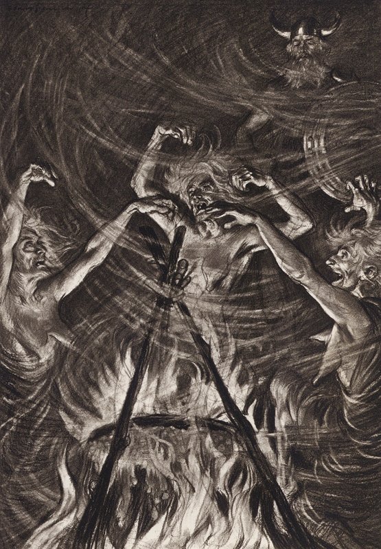 William Shakespeare La Tragedia de Macbeth, Acto IV, Escena 1 (litografía) de Edmund Joseph (after) Sullivan