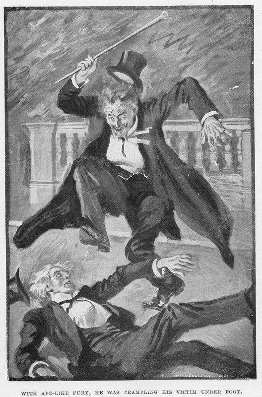 Ilustración para Dr. Jekyll y Mr. Hyde de R. L. Stevenson de Edmund Joseph Sullivan