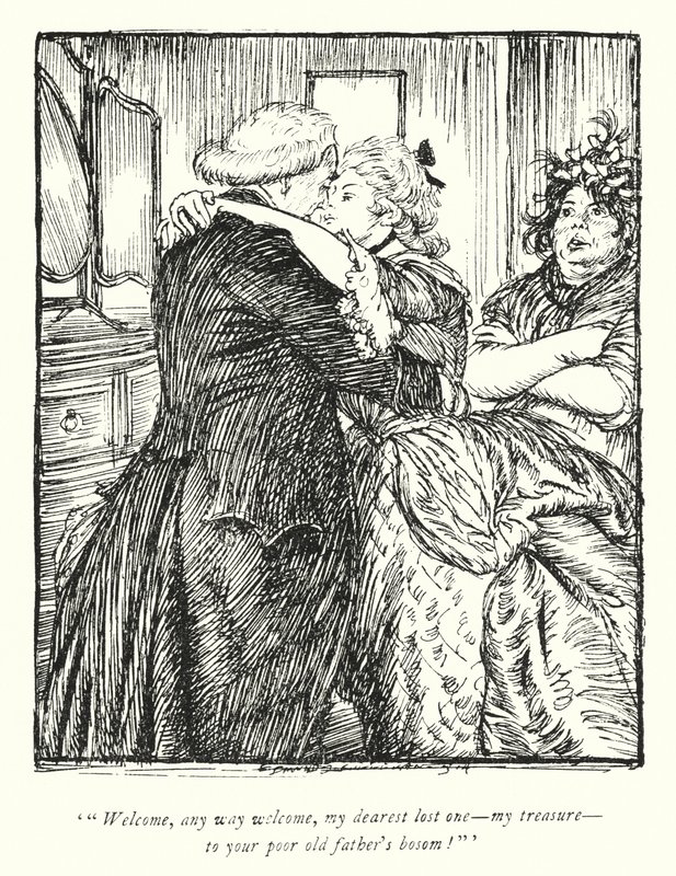 Ilustración para El Vicario de Wakefield de Oliver Goldsmith de Edmund Joseph Sullivan