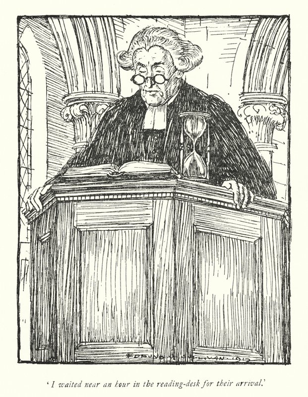 Ilustración para El Vicario de Wakefield de Oliver Goldsmith de Edmund Joseph Sullivan