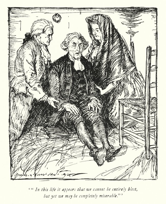 Ilustración para The Vicar of Wakefield de Oliver Goldsmith de Edmund Joseph Sullivan