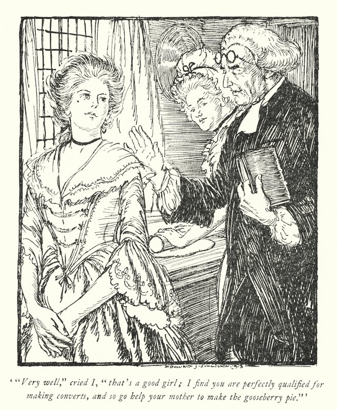 Ilustración para The Vicar of Wakefield de Oliver Goldsmith de Edmund Joseph Sullivan
