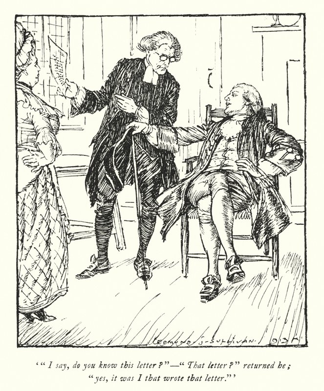 Ilustración para El Vicario de Wakefield de Oliver Goldsmith de Edmund Joseph Sullivan