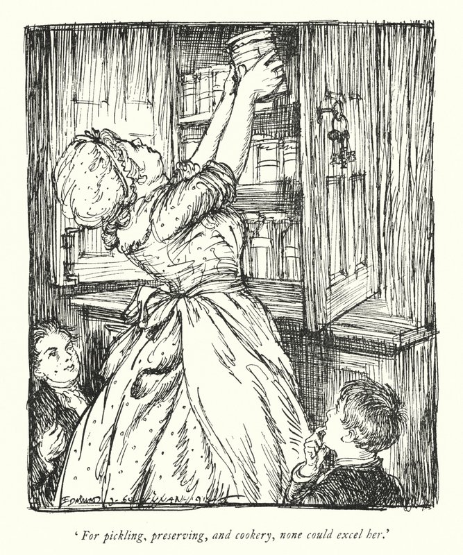 Ilustración para El Vicario de Wakefield de Oliver Goldsmith de Edmund Joseph Sullivan