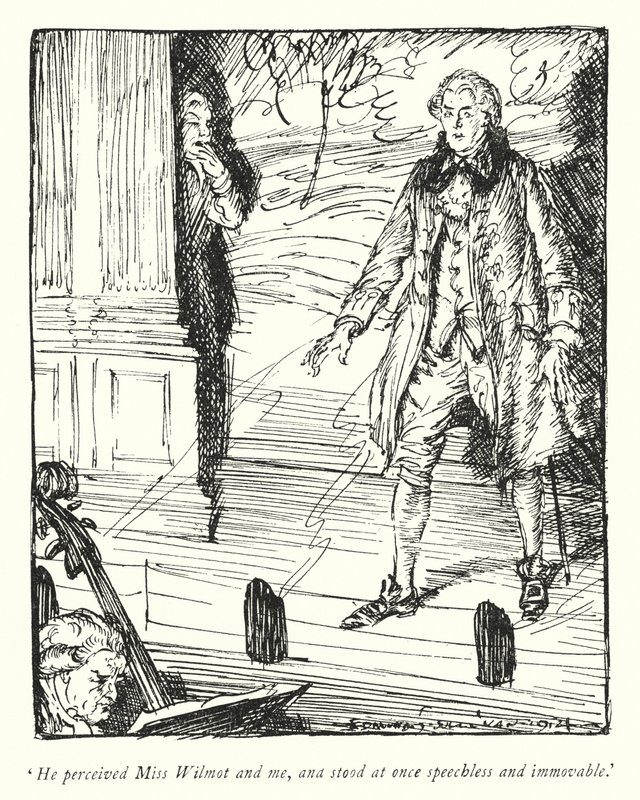 Ilustración para El vicario de Wakefield de Oliver Goldsmith de Edmund Joseph Sullivan