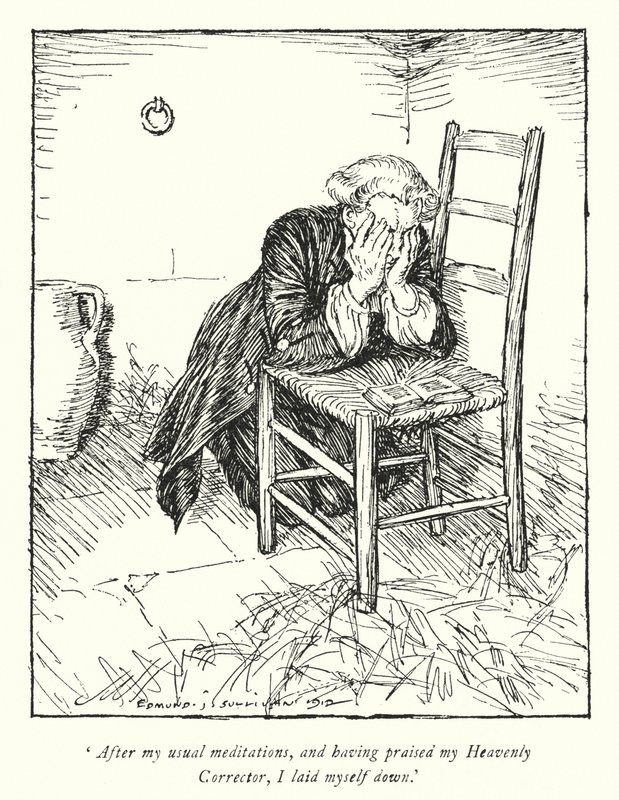 Ilustración para El vicario de Wakefield de Oliver Goldsmith de Edmund Joseph Sullivan