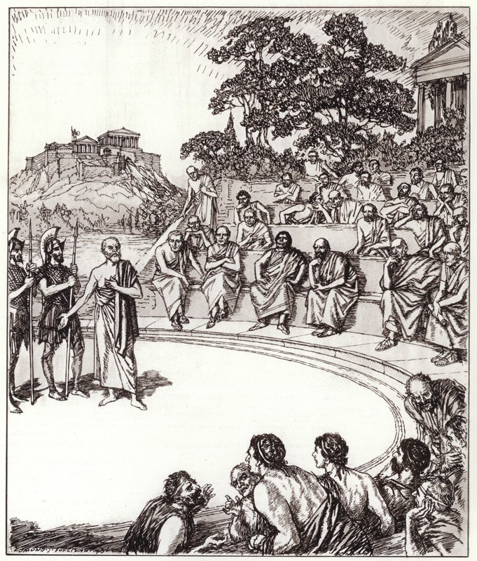Sócrates ante sus jueces de Edmund Joseph Sullivan