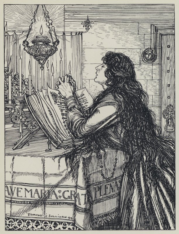 Tennyson, ilustración para Un sueño de mujeres hermosas y otros poemas de Edmund Joseph after Sullivan