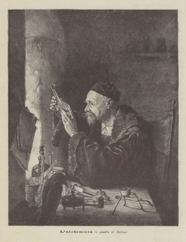 El alquimista, cuadro de Hellmer de Edmund Ritter von Hellmer