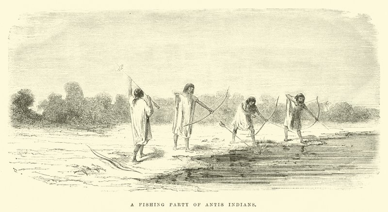 Una fiesta de pesca de los indios Antis de Edouard Riou