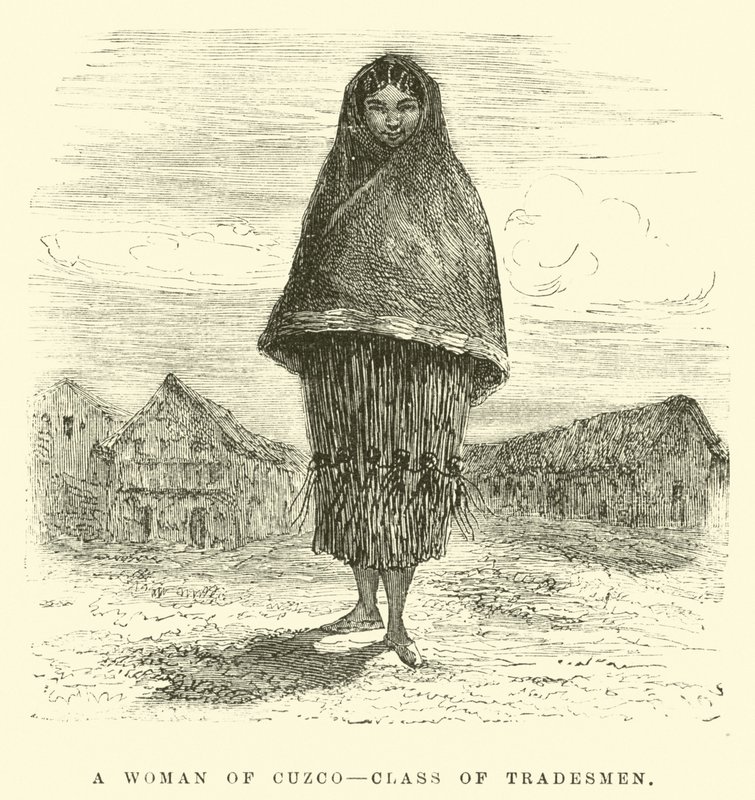 Una mujer de Cuzco, clase de comerciantes de Edouard Riou