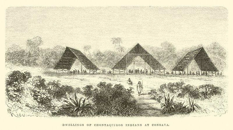 Viviendas de los Indios Chontaquiros en Consaya de Edouard Riou