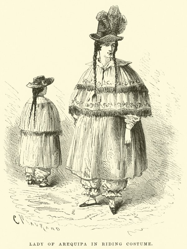 Dama de Arequipa con traje de montar de Edouard Riou