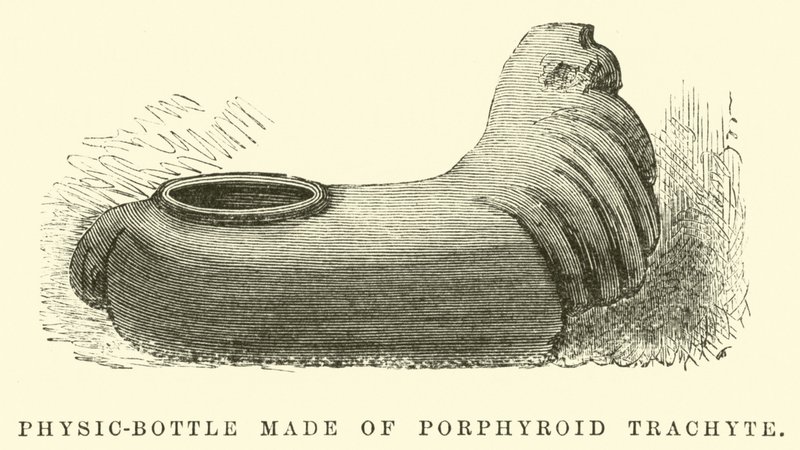 Botella de medicina hecha de traquita porfiroide de Edouard Riou