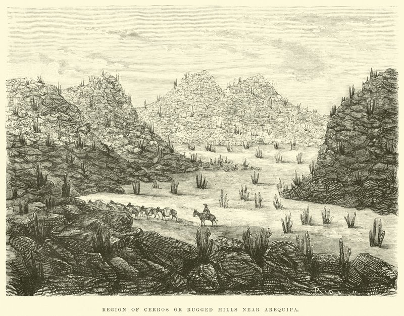 Región de Cerros o Colinas Escarpadas cerca de Arequipa de Edouard Riou