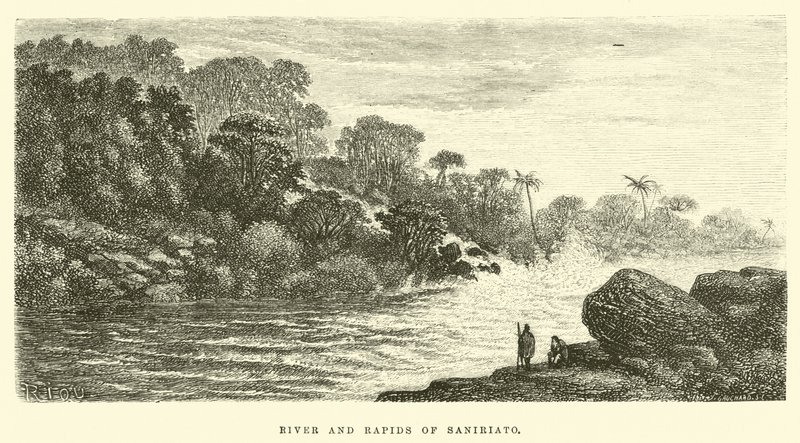 Río y rápidos de Saniriato de Edouard Riou
