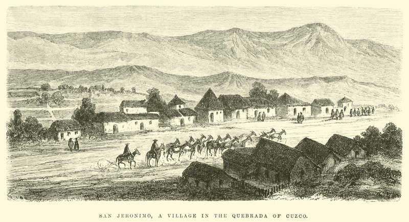 San Jerónimo, un pueblo en la Quebrada de Cuzco de Edouard Riou