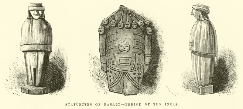 Estatuillas de Basalto, Periodo de los Incas de Edouard Riou