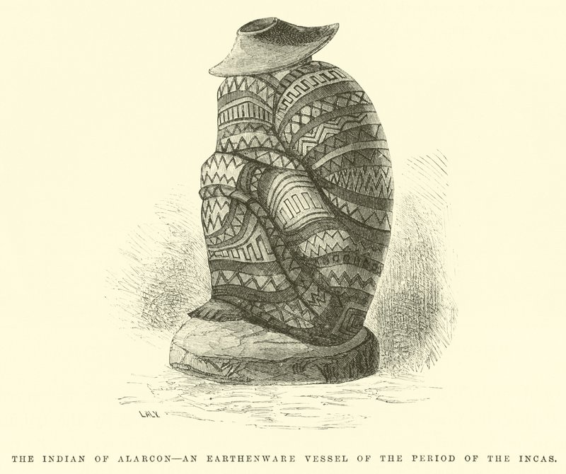 El indio de Alarcón, un recipiente de barro del período de los Incas de Edouard Riou