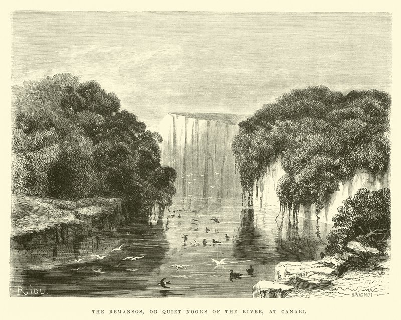 Los remansos, o rincones tranquilos del río, en Canari de Edouard Riou