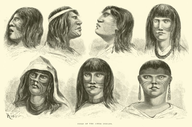Tipos de los Indios Antis de Edouard Riou