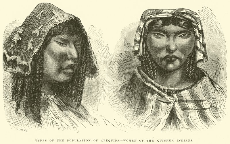 Tipos de la población de Arequipa, mujeres de los indios quechuas de Edouard Riou