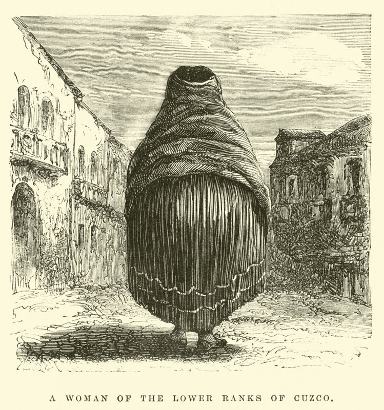 Una Mujer de las Clases Bajas de Cuzco (grabado) de Edouard (after) Riou
