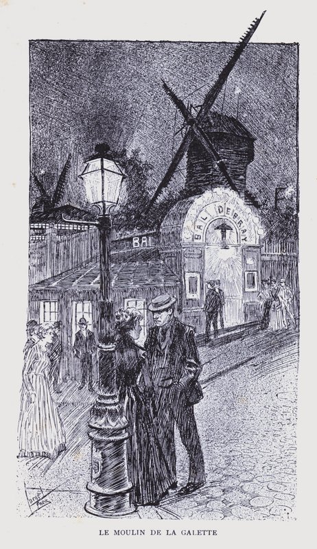 París bohemio: Le Moulin de la Galette (litografía) de Edouard Alfred (1875 1954) Cucuel