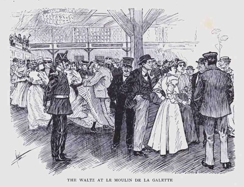 París bohemio: El vals en Le Moulin de la Galette (litografía) de Edouard Alfred (1875 1954) Cucuel
